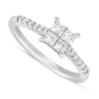 9ct white gold 0.50 carat princess cut diamond ring