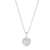 9ct white gold 0.22 carat diamond halo heart pendant