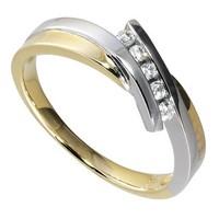 9ct two colour gold diamond ring