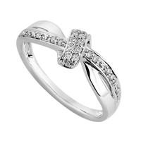 9ct white gold diamond twist dress ring