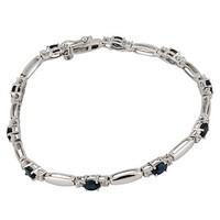 9ct white gold sapphire and 013 carat diamond bracelet