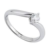 9ct white gold 0.20 carat diamond twist solitaire ring