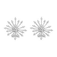 9ct white gold 1.00 carat diamond snowflake earrings