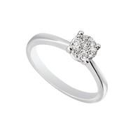 9ct white gold 0.20 carat diamond bridal cluster ring