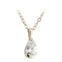 9ct gold cubic zirconia teardrop pendant