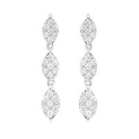 9ct white gold 043 carat diamond drop earrings
