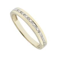 9ct gold channel-set diamond ring