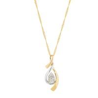 9ct two colour gold 0.10 carat diamond pendant