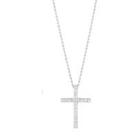 9ct white gold 0.25 carat diamond claw-set cross