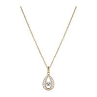 9ct rose gold cubic zirconia drop pendant