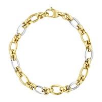 9ct two colour gold open link bracelet