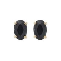 9ct gold oval sapphire stud earrings