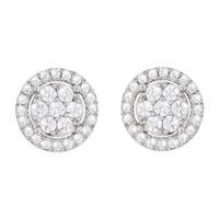 9ct white gold 0.25 carat diamond halo stud earrings