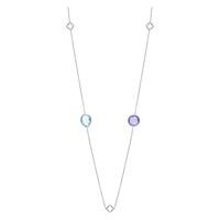 9ct white and rose gold blue topaz and amethyst necklace