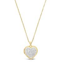 9ct gold pavé crystal heart locket