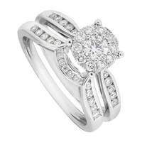 9ct white gold 0.50 carat diamond Starburst bridal set