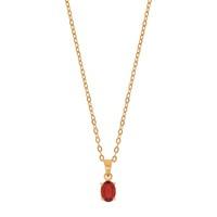 9ct gold oval garnet pendant