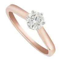 9ct rose gold 0.50 carat diamond solitaire ring