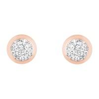 9ct rose gold cubic zirconia round stud earrings
