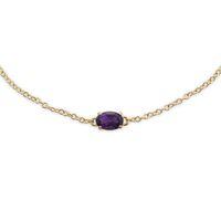 9ct Yellow Gold 0.39ct Amethyst 19cm Bracelet