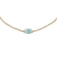 9ct Yellow Gold 0.56ct Blue Topaz 19cm Bracelet