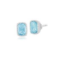 9ct White Gold 1.33ct Blue Topaz Stud Earrings