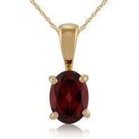 9ct yellow gold 083ct claw set mozambique garnet classic oval pendant  ...