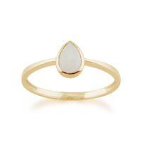 9ct Yellow Gold 0.25ct Opal Pear Shaped Framed Ring