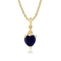 9ct yellow gold 033ct lapis lazuli diamond heart pendant on chain