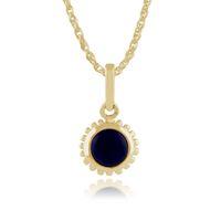 9ct Yellow Gold 0.31ct Lapis Lazuli Single Stone Pendant on Chain