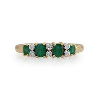 9ct Yellow Gold 0.53ct Emerald & Diamond Half Eternity Ring