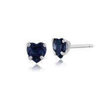 9ct White Gold 0.66ct Blue Kanchanaburi Sapphire Heart Stud Earrings 4x4mm