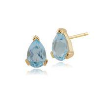 9ct yellow gold 093ct blue topaz single stone pear stud earrings 65x4m ...