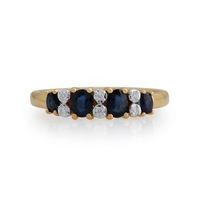 9ct Yellow Gold 0.65ct Sapphire & Diamond Half Eternity Ring