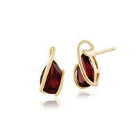 9ct Yellow Gold 2.60ct Garnet Wrapped Pear Stud Earrings