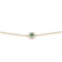 9ct Yellow Gold 0.27ct Emerald & Diamond Bracelet