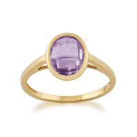 9ct yellow gold 193ct oval purple amethyst luminosity ring