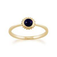 9ct yellow gold 031ct lapis lazuli single stone framed ring