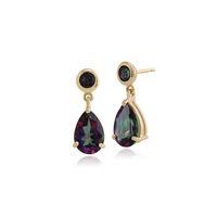 9ct Yellow Gold 3.60ct Mystic Green Topaz Drop Earrings