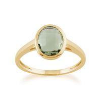 9ct Yellow Gold 1.93ct Oval Mint Green Quartz Luminosity Ring