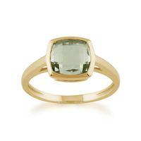 9ct Yellow Gold 2.00ct Square Mint Green Quartz Luminosity Ring