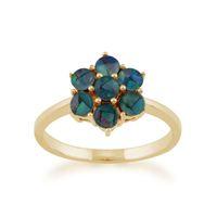 9ct Yellow Gold 0.56ct Triplet Opal Floral Ring