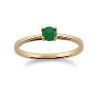 9ct yellow gold 029ct single stone emerald ring