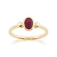 9ct Yellow Gold 0.63ct Ruby Ring