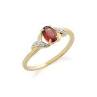 9ct Yellow Gold 0.55ct Garnet & Diamond Ring