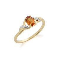 9ct Yellow Gold 0.40ct Citrine & Diamond Ring