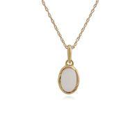 9ct yellow gold 029ct opal oval pendant on 45cm chain