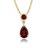 9ct yellow gold 166ct garnet pendant on chain