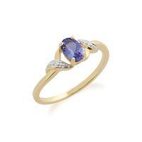 9ct Yellow Gold 0.48ct Tanzanite & Diamond Ring