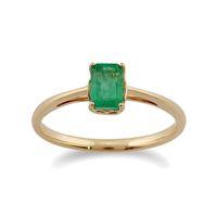 9ct yellow gold 058ct octagon emerald single stone ring